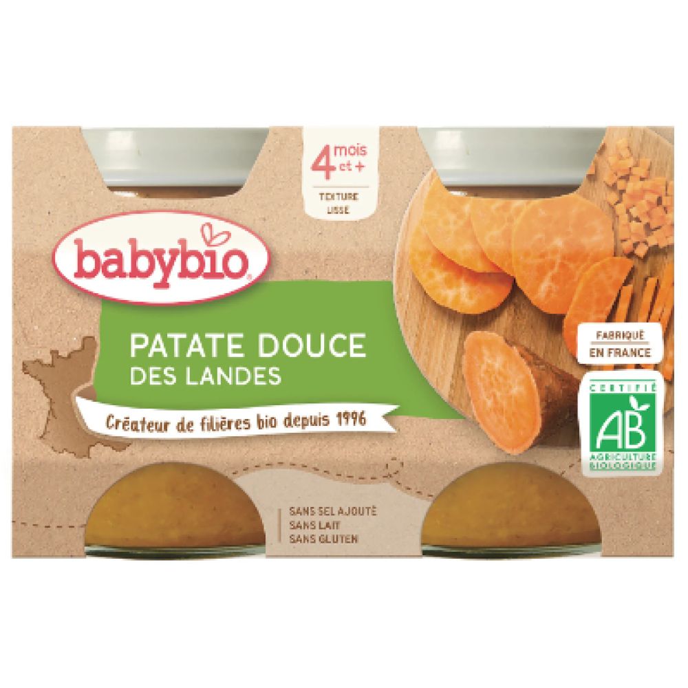 Babybio - Patate douce - dès 4 mois - 2x130g