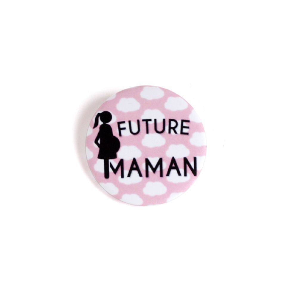 Future Maman - Badge nuages rose