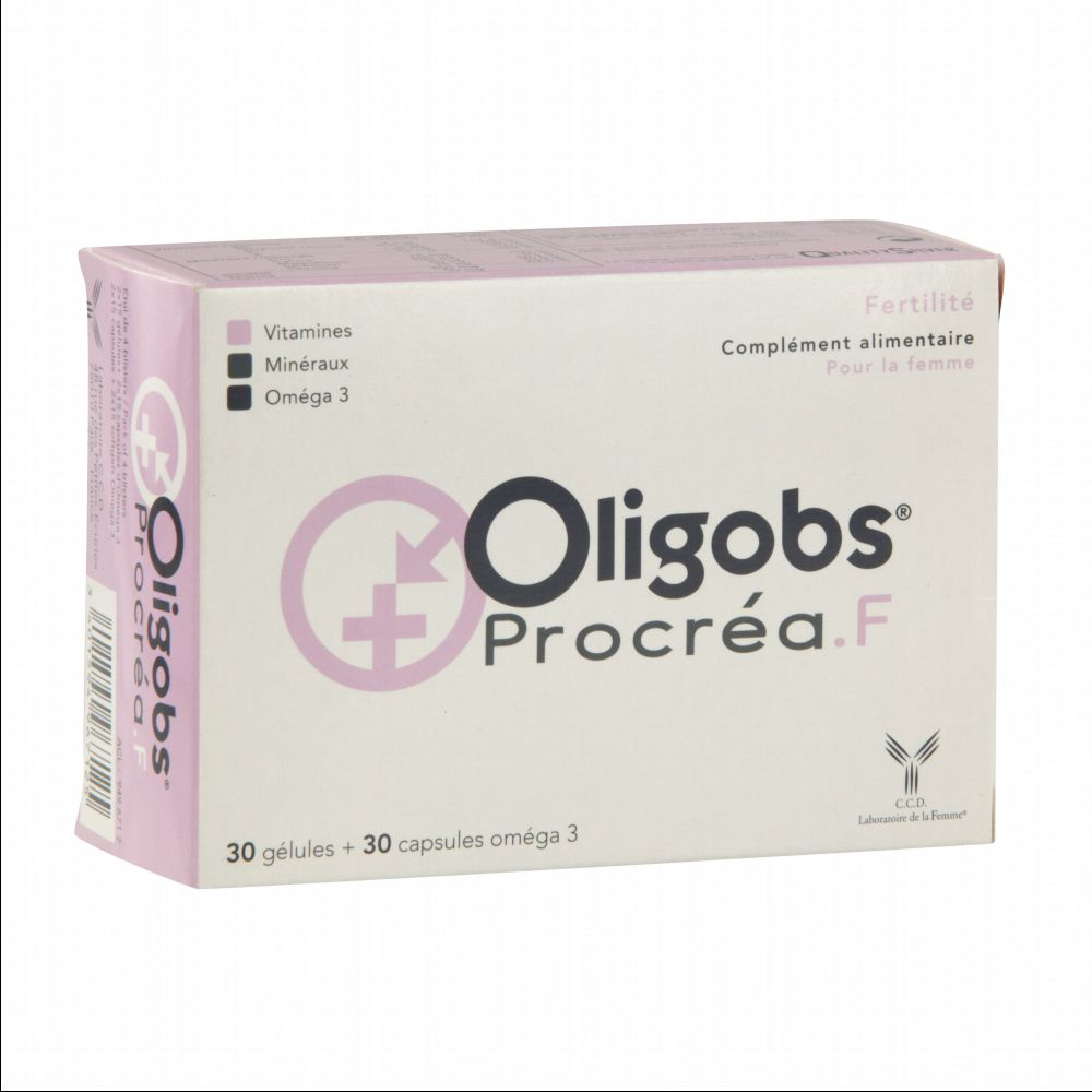CCD - Oligobs Procréa F - 30 gélules + 30 capsules oméga 3