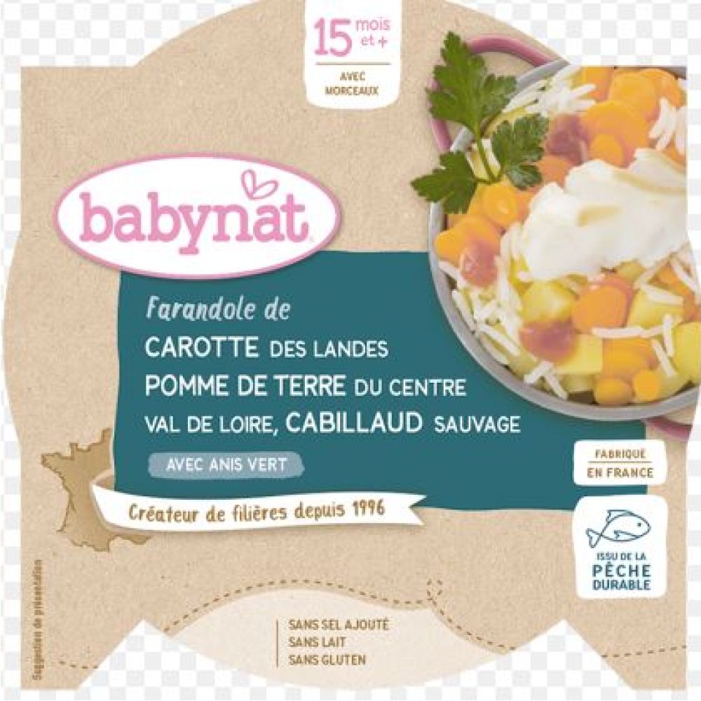 Babybio - Farandole de carotte des Landes, pomme de terre, cabillaud sauvage - dès 15 mois - 260 g