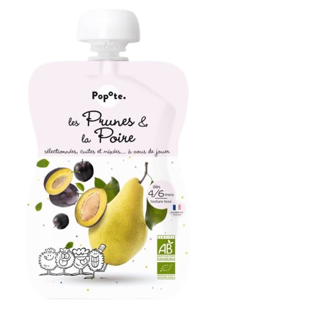 Popote - Gourde Les Prunes et la Poire 4/6 mois - 120g