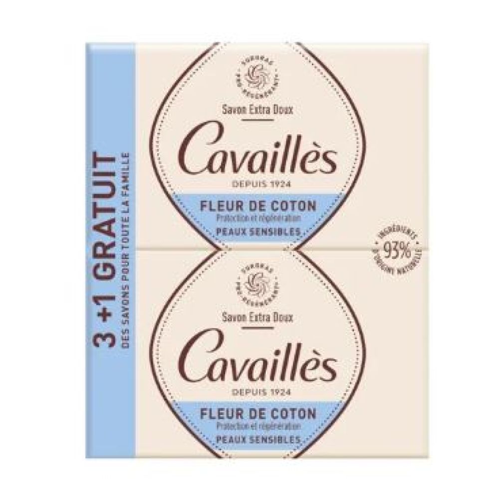 Rogé Cavaillès - Pain savon fleur de coton 3+1 gratuits - 4x250g