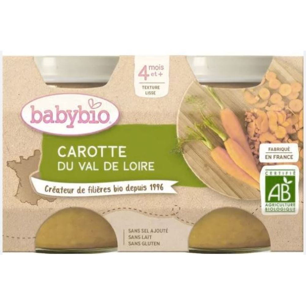 Babybio - Carotte du Val de Loire - dès 4 mois - 2x130g