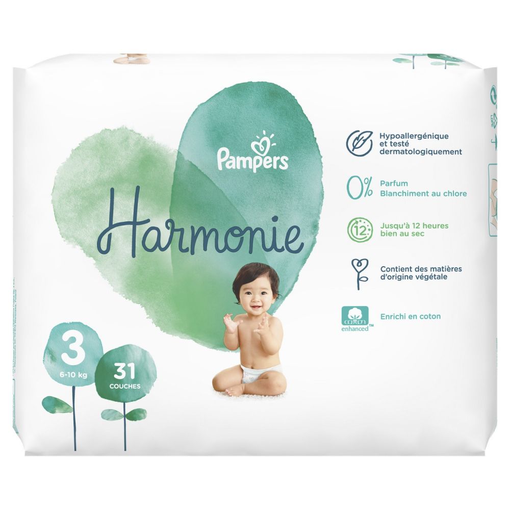 Pampers Harmonie Taille 3, 74 Couches