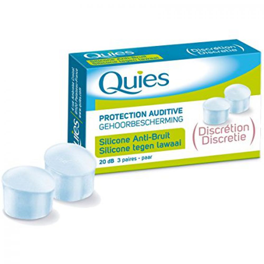 Quies - Protection auditive Silicone Anti-Bruit - 3 paires