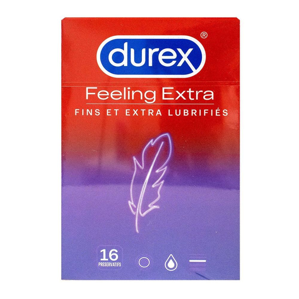 Durex - Feeling Extra 16 préservatifs lubrifiés - 16 préservatifs
