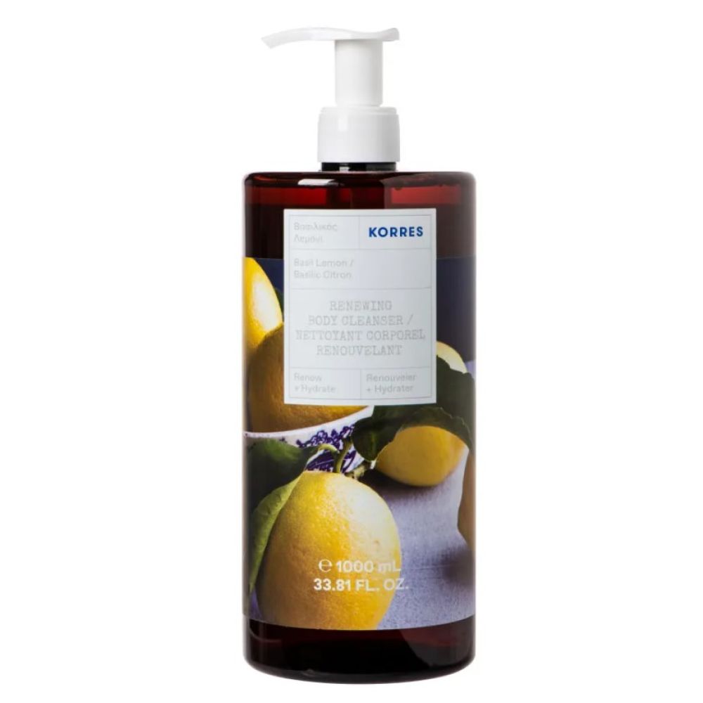 Korres - Nettoyant corporel renouvelant basilic citron - 1 Litre