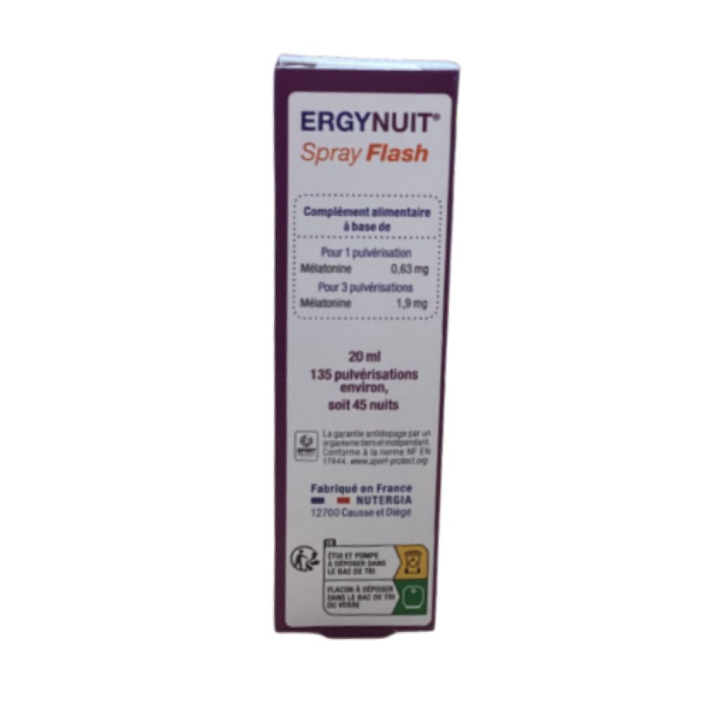 Nutergia - Ergynuit Spray flash mélatonine 1.9mg - 20ml
