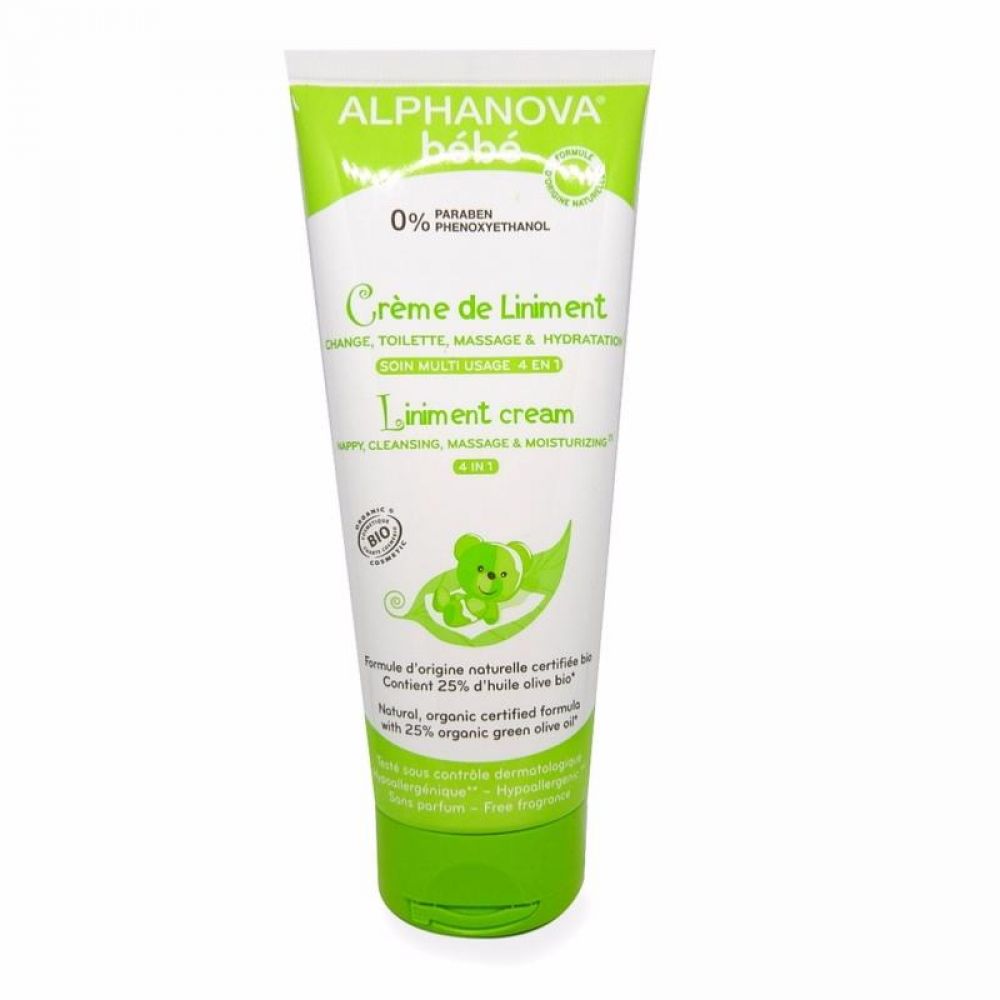 Alphanova Bébé - Crème de liniment 4 en 1 - 200 ml