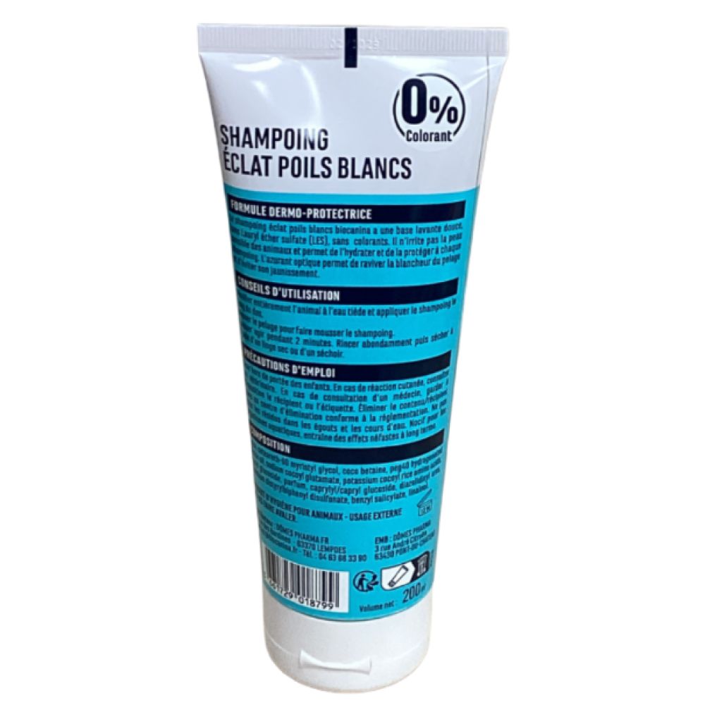 Biocanina - Shampoing éclat poils blancs - 200 ml