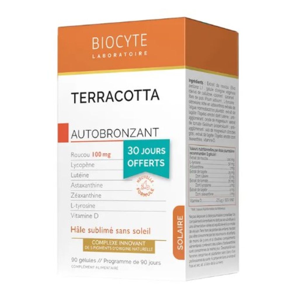 Biocyte - Terracotta autobronzant - 90 gélules programme de 3 mois