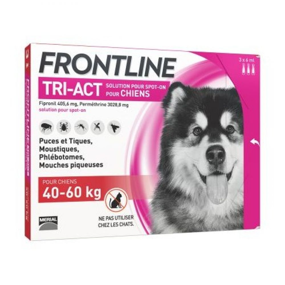 Frontline - Tri-Act chien 40-60 kg - 3 pipettes
