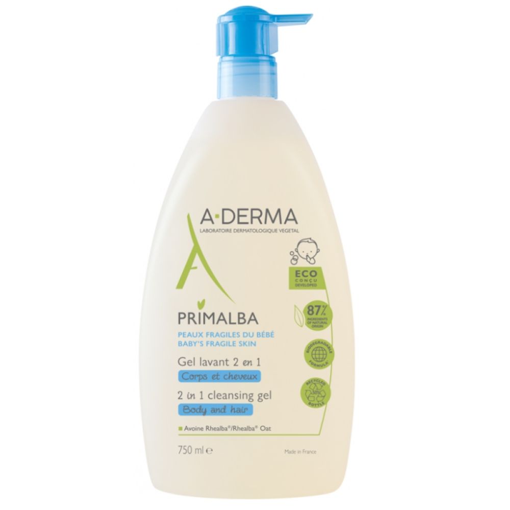 A-Derma - Primalba gel lavant 2 en 1 - 750ml