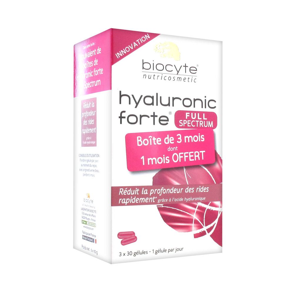 Biocyte - Hyaluronic forte full spectrum anti-âge - 3 x 30 gélules
