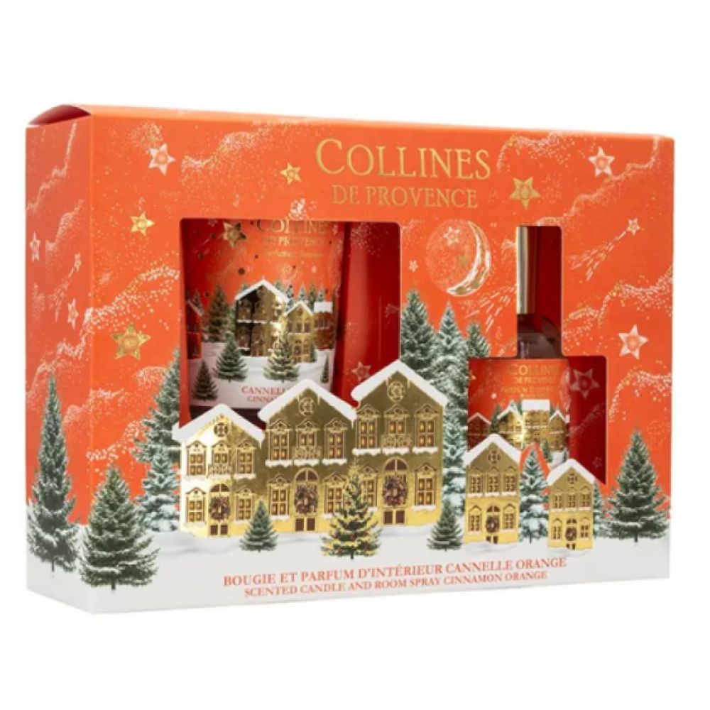 Collines de Provence - Coffret bougie et parfum d'intérieur cannelle orange