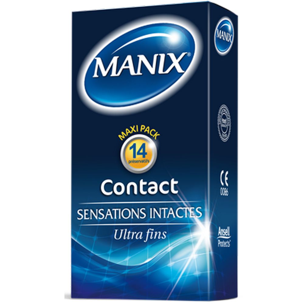 Manix - Préservatifs Contact Sensations intactes Ultra-fins - Boite de 14