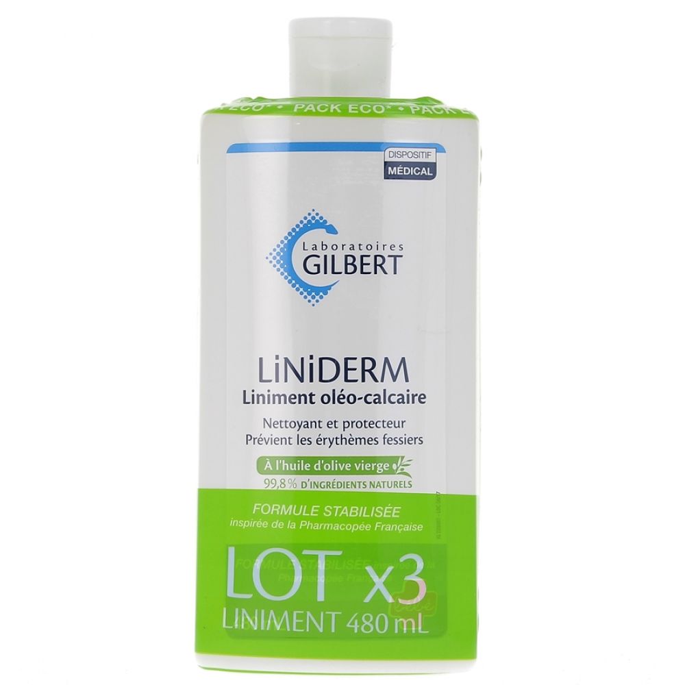 Gilbert Liniderm Liniment Oléo-Calcaire Lot de 3 x 480 ml 