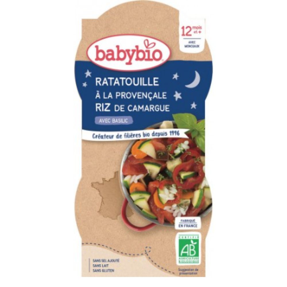 Babybio - Ratatouille à la provençale & riz - dès 12 mois - 2 x 200 g