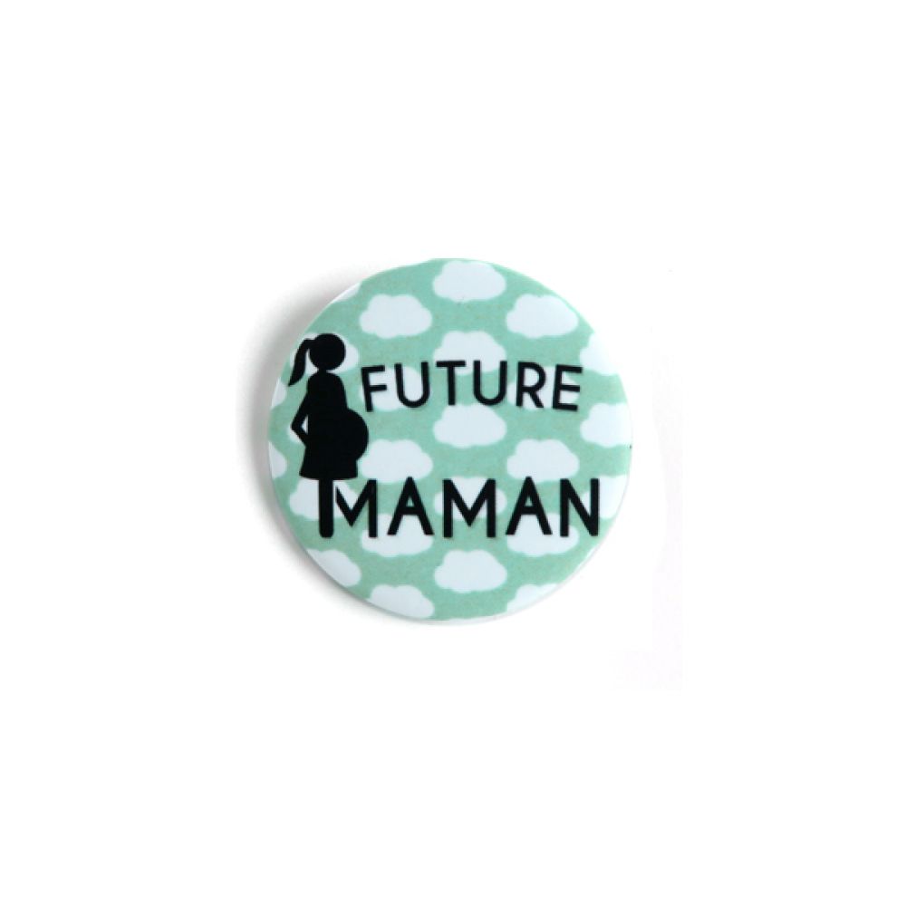 Future Maman - Badge nuages vert