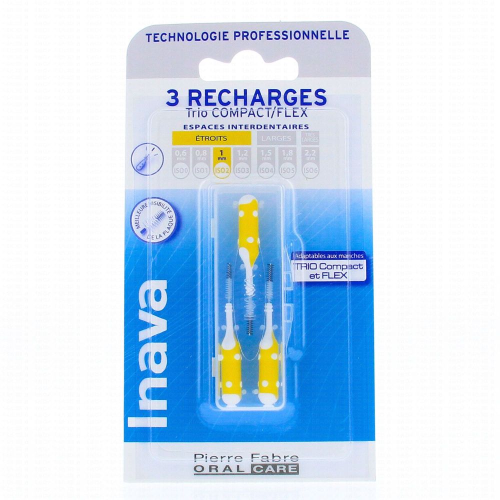 Inava - Brossettes interdentaires 3 recharges jaunes - Étroits 1 mm (copie)