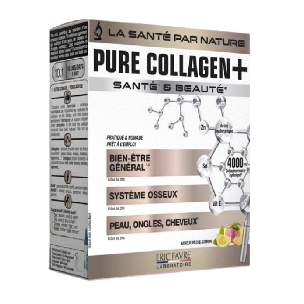 Eric Favre - Pure Collagen+ saveur pêche citron - 10x15ml