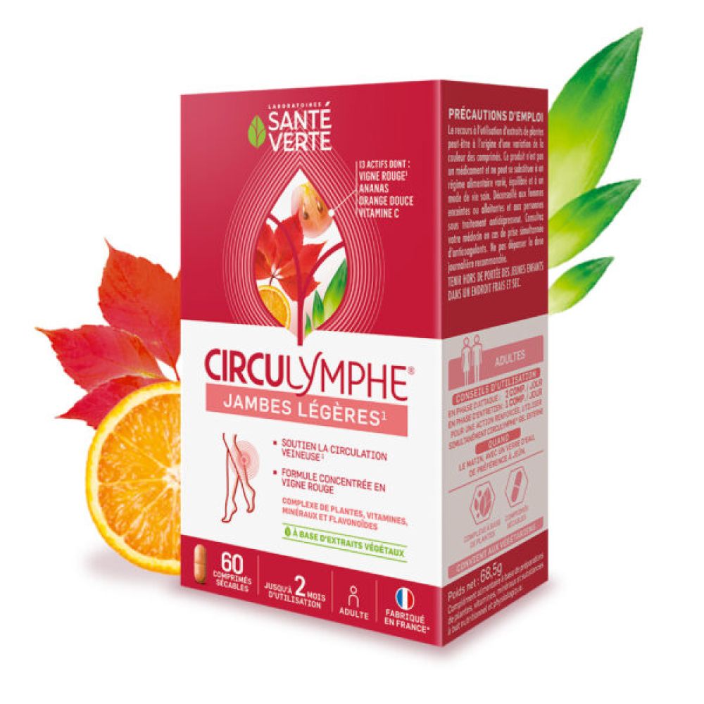 Santé Verte - Circulymphe jambes légères - 60 comprimés