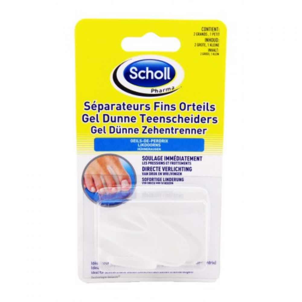 Scholl - Séparateurs fins orteils - 2 grands + 1 petit