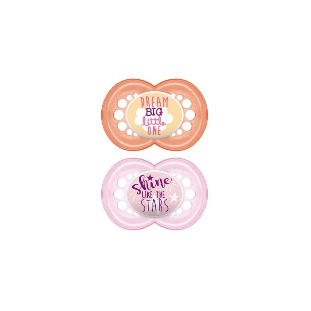 Mam - Sucette silicone Décor Message - 18 mois et plus - 2 sucettes