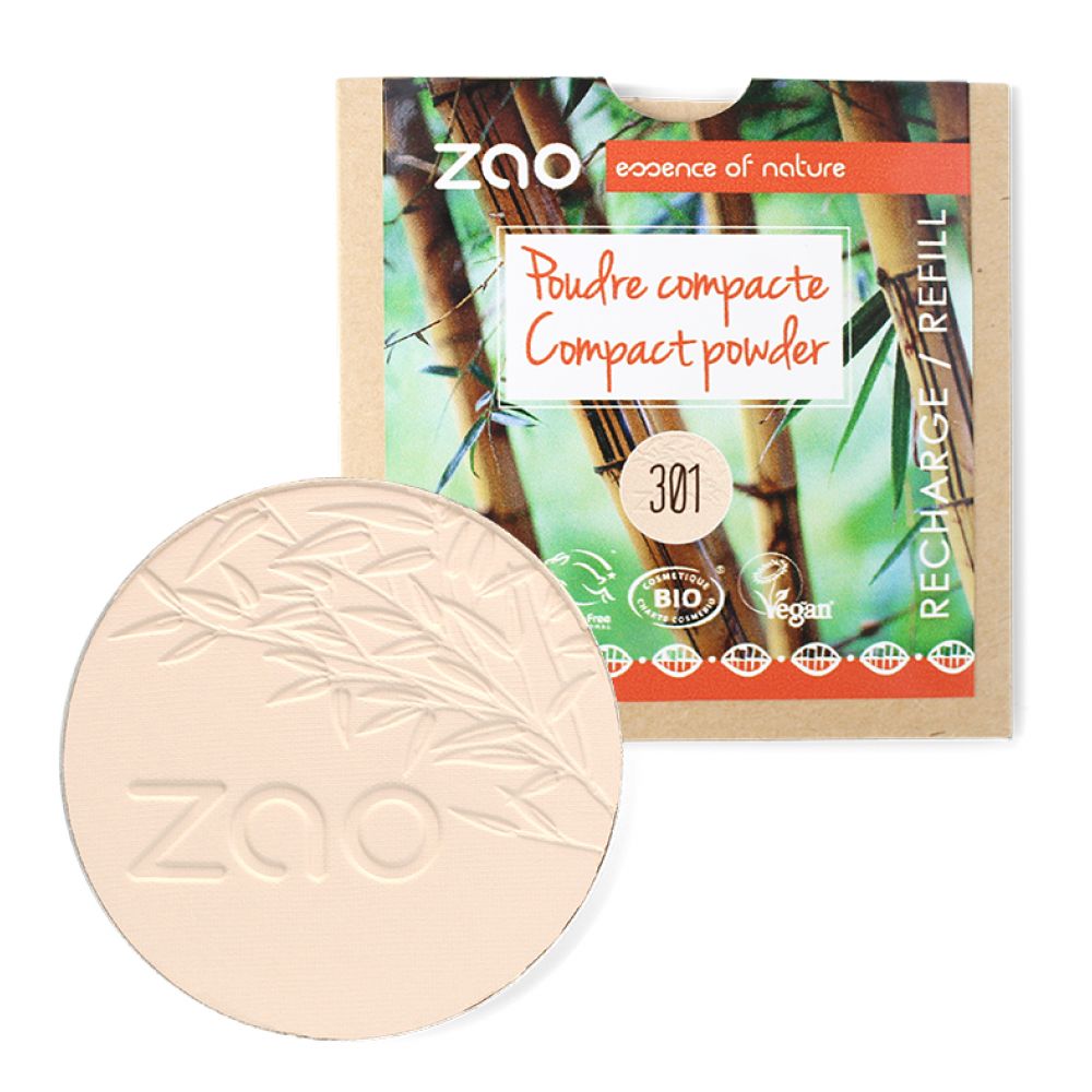 Zao - Recharge poudre compacte ivoire - N°301