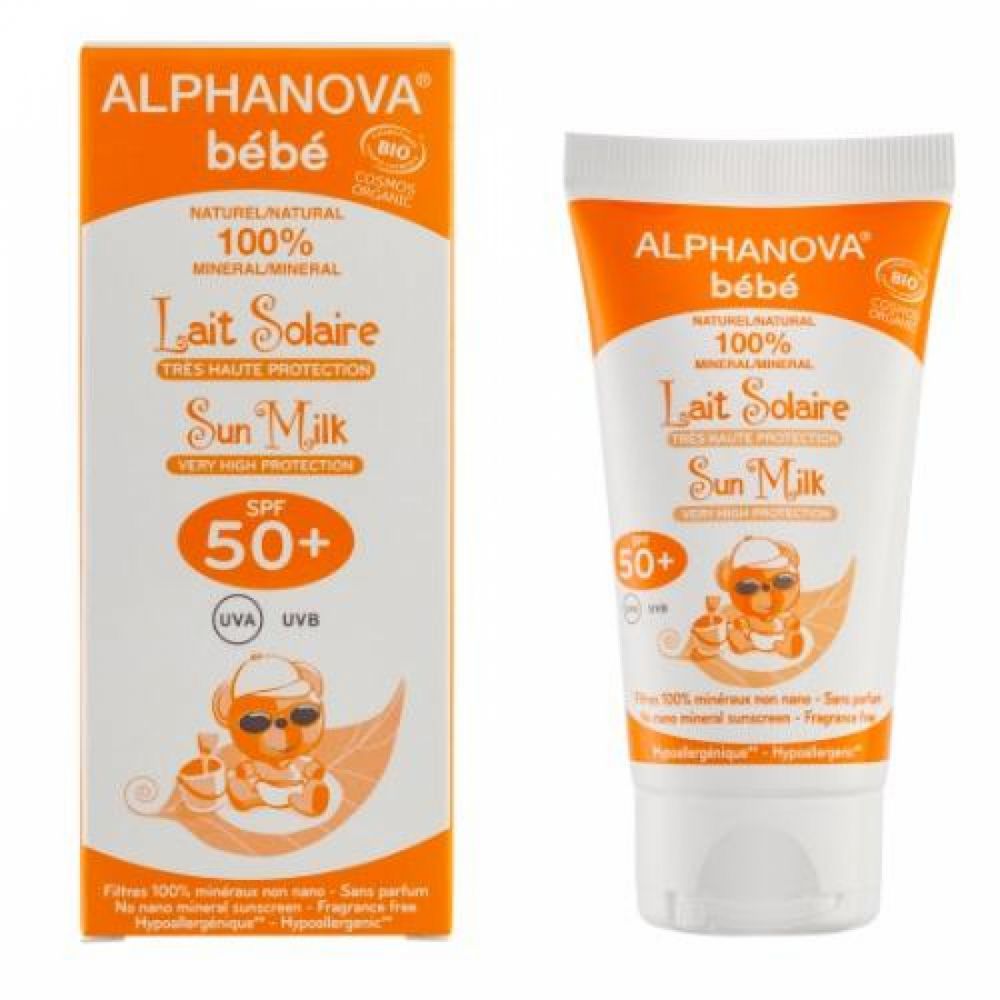 Alphanova Bébé - Lait solaire très haute protection SPF50+ - 50 g
