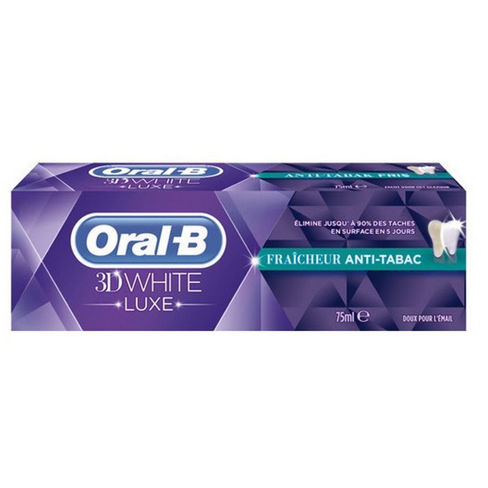 Oral B - Dentifrice 3D white fraîcheur anti-tabac - 75ml