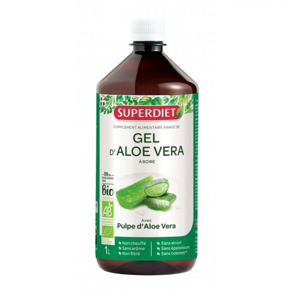 Superdiet - Gel d'aloe vera bio - 1 Litre