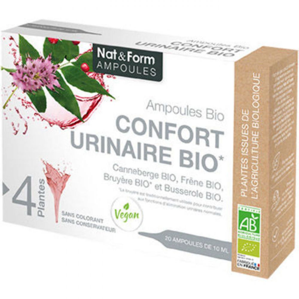 Nat & Form - Ampoules bio confort urinaire - 20 ampoules de 10 ml