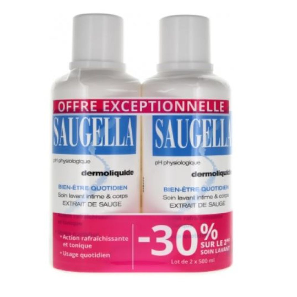 Saugella - Dermoliquide Emulsion lavante toilette intime et corporelle