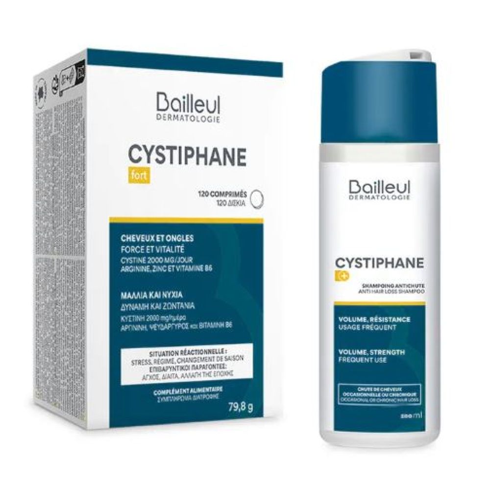 Bailleul - Cystiphane fort chute de cheveux coffret découverte - 120 comprimés + 100ml