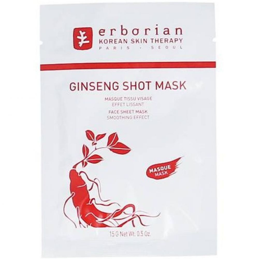 Erborian - Ginseng Shot Mask - Masque tissu visage lissant - 15 g