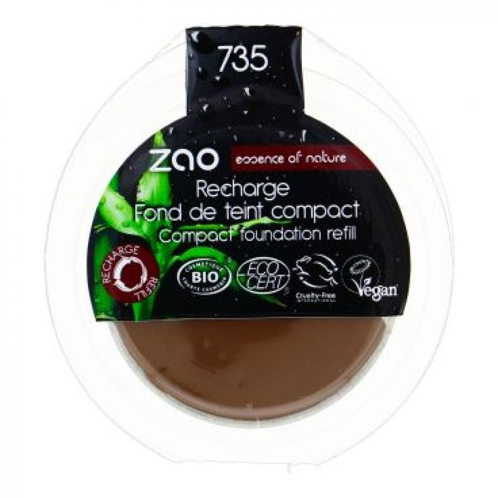 Zao - Recharge fond de teint compact chocolat - N°735