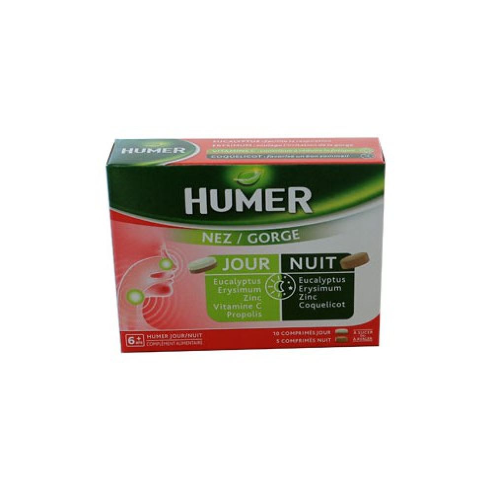 Humer - Nez / Gorge - 10 comprimés jours et 5 comprimés nuit