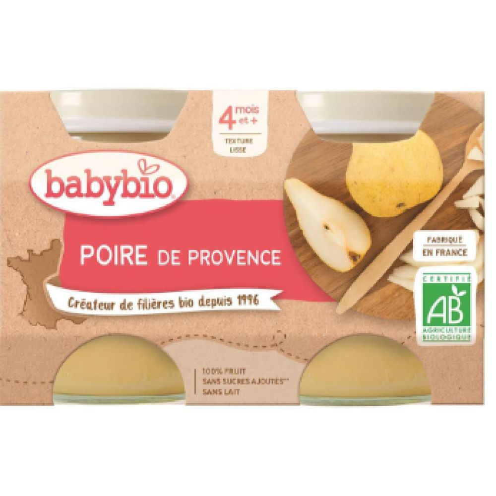 Babybio - Poire de Provence - dès 4 mois - 2x130g