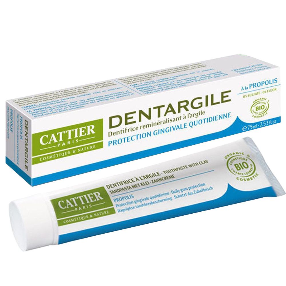 Cattier - Dentargile dentifrice bio reminéralisant propolis - 75ml