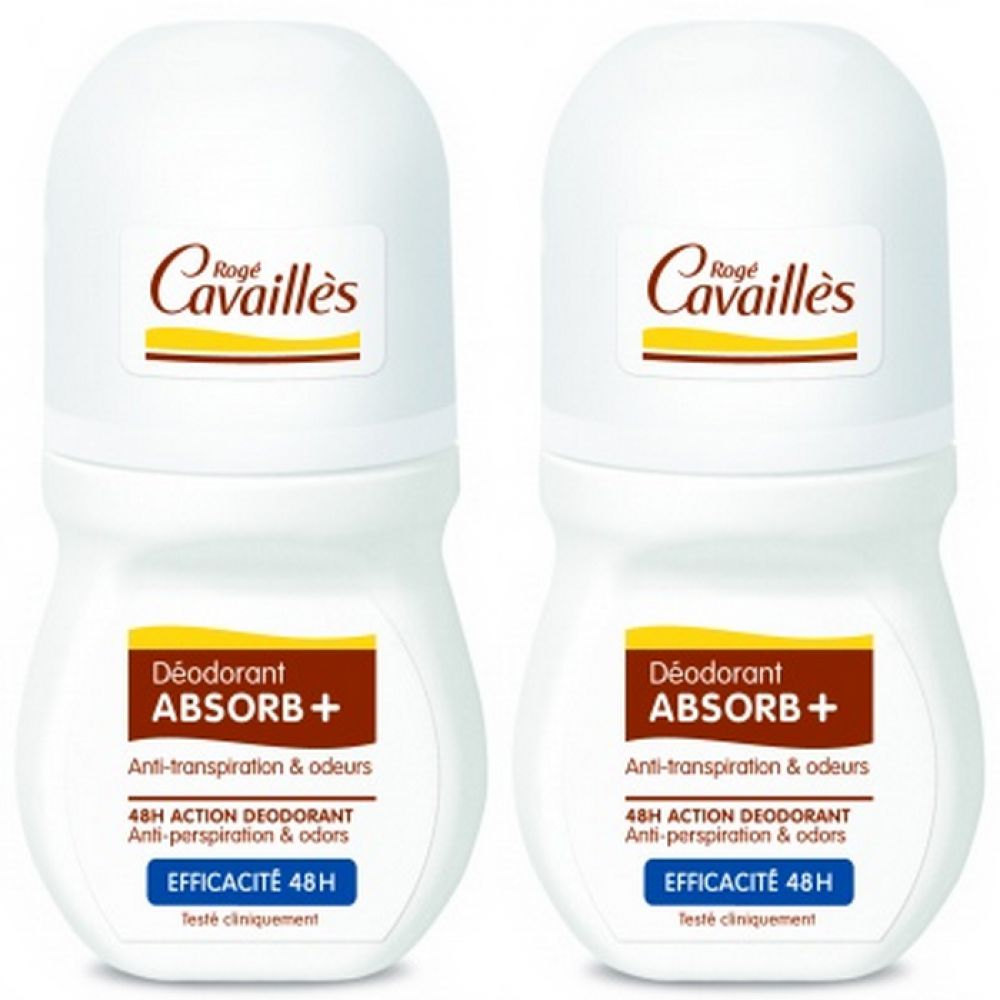 Rogé Cavaillè - Déodorant ABSORB+ efficacité 48h roll on - 2 x 50ml