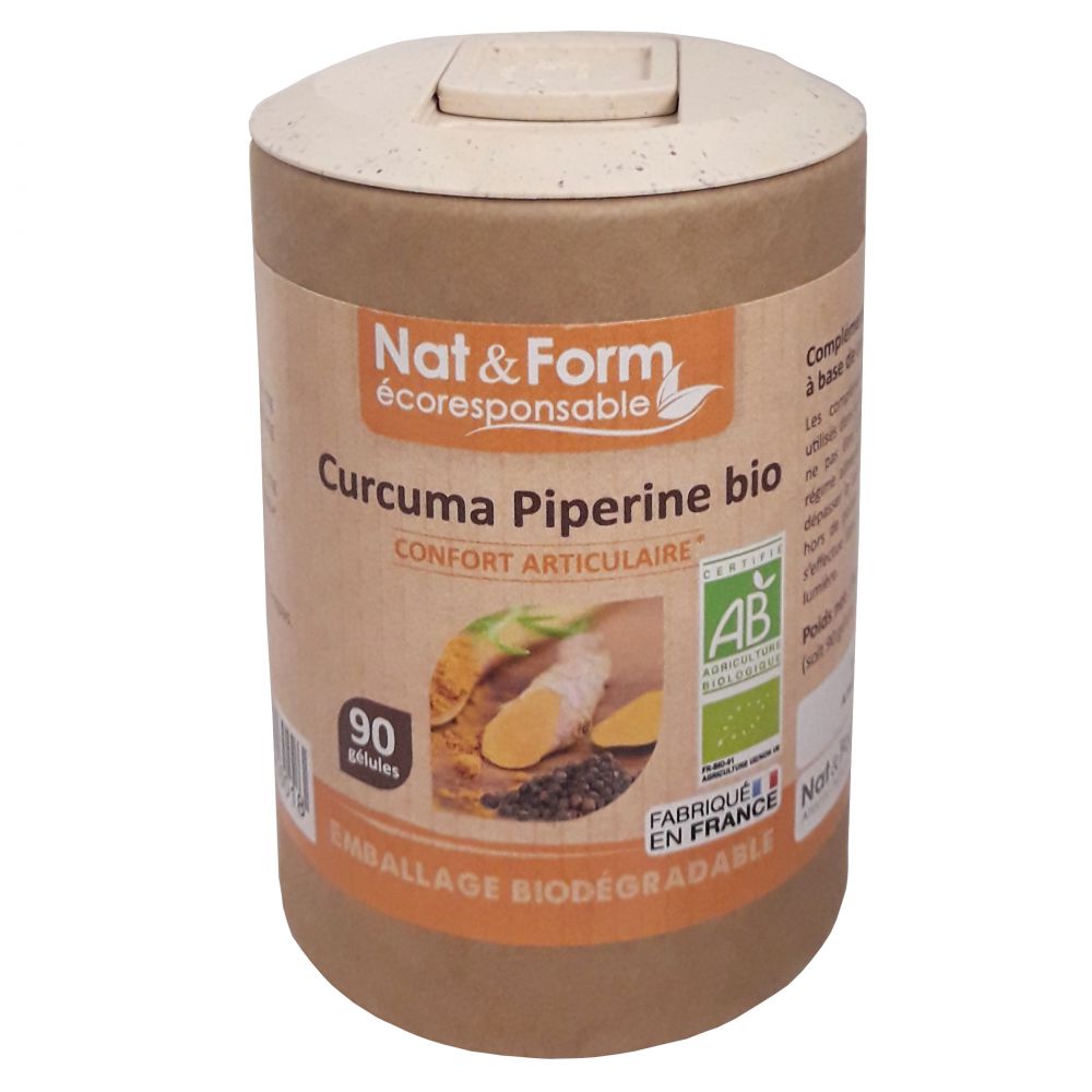 Nat & Form - Curcuma Piperine Bio - 90 gélules