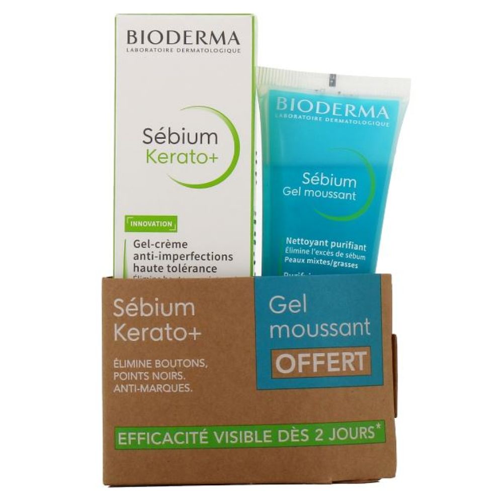 Bioderma - Sébium Kerato+ gel-crème + Sébium gel moussant - 30mL+45mL