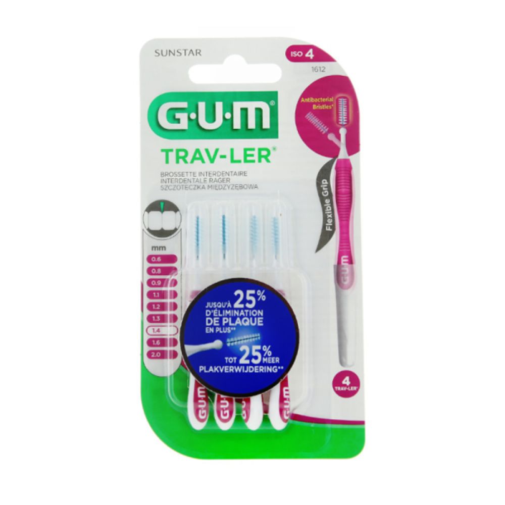 GUM TRAV-LER - Brossette interdentaire - 4 brossettes - T4  - 1.4 mm