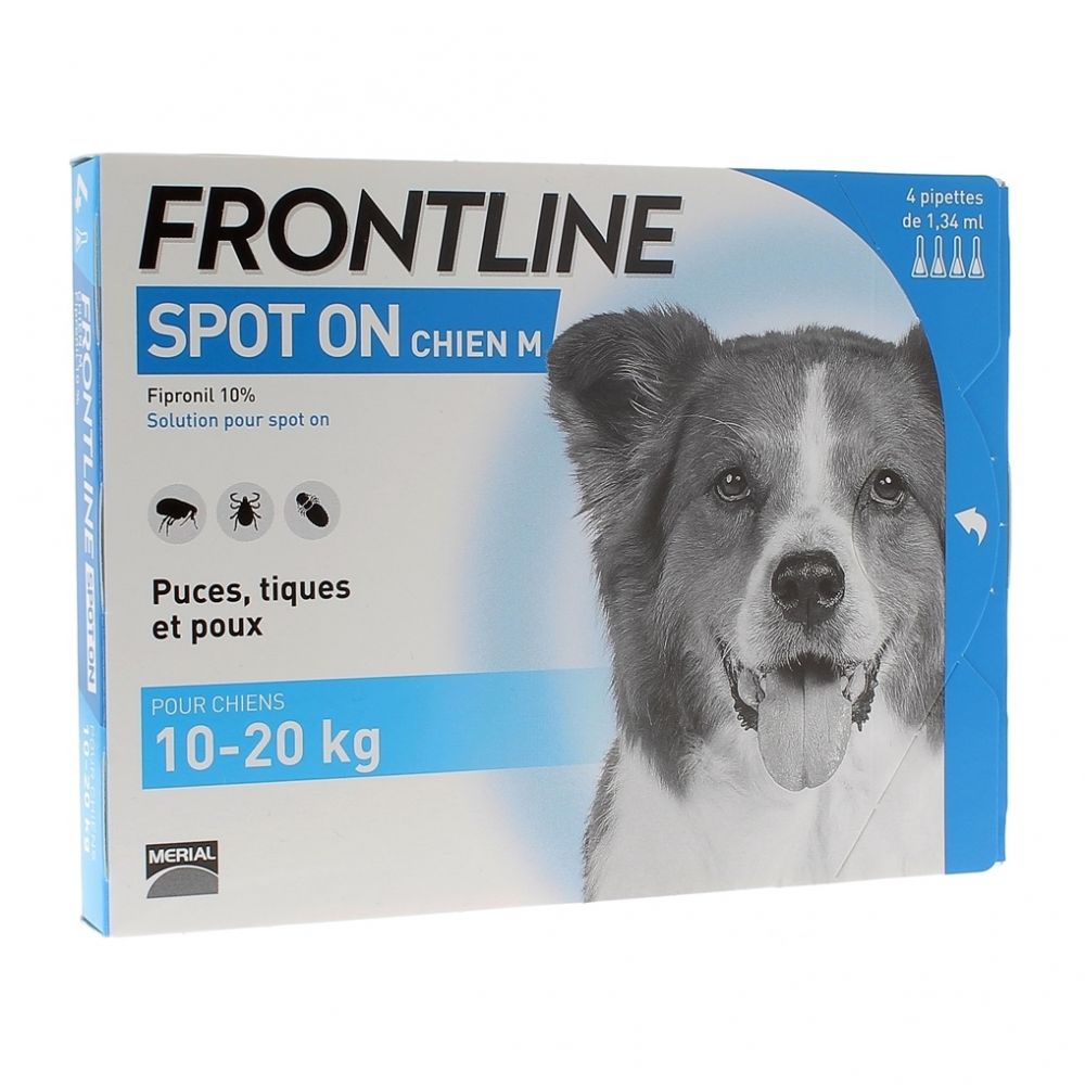 Frontline - Spot-on Chien M 10-20kg - 4 pipettes