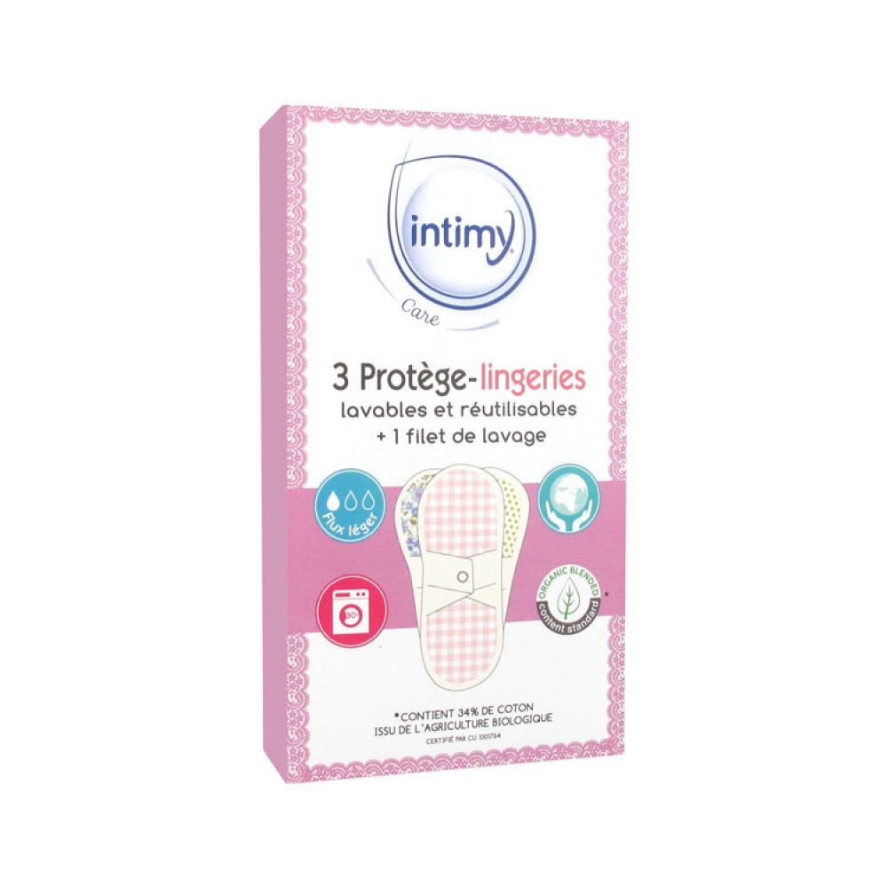 Intimy Care - 3 Protège-lingeries lavables et réutilisables + filet de lavage