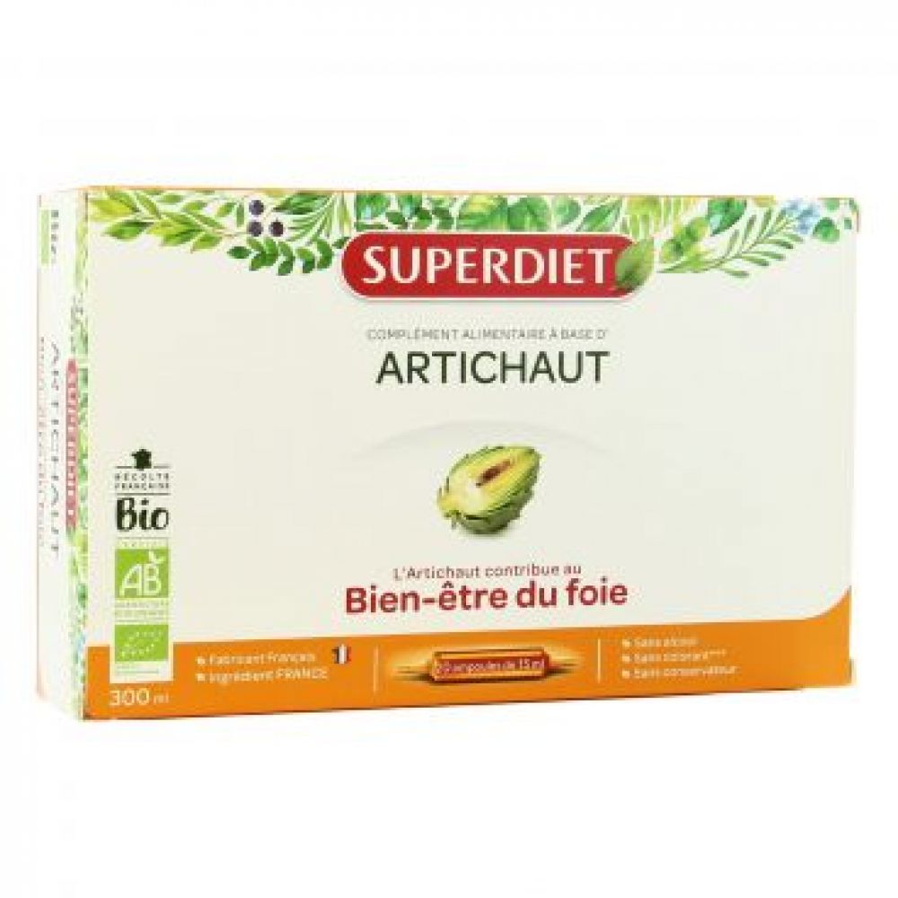 Superdiet - Artichaut - 20 ampoules de 15ml