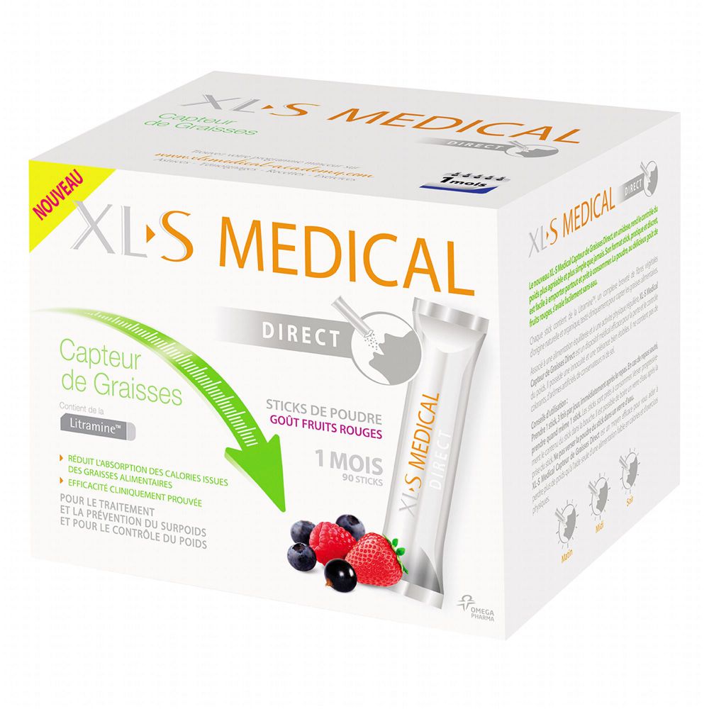 XL-S Medical Capteur de graisse - 90 sticks goût fruits rouges