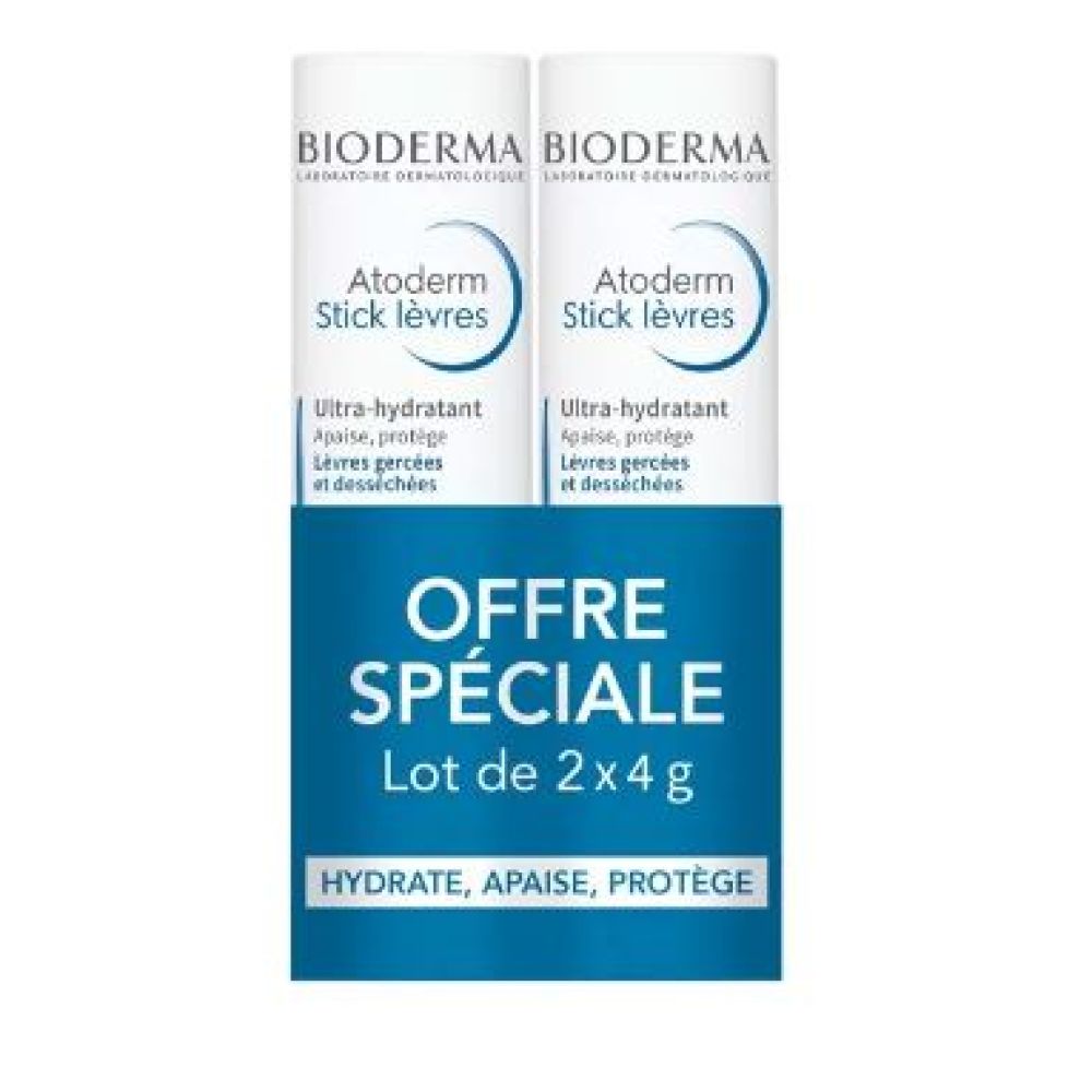 Bioderma - Atoderm stick lèvres - 2x4g