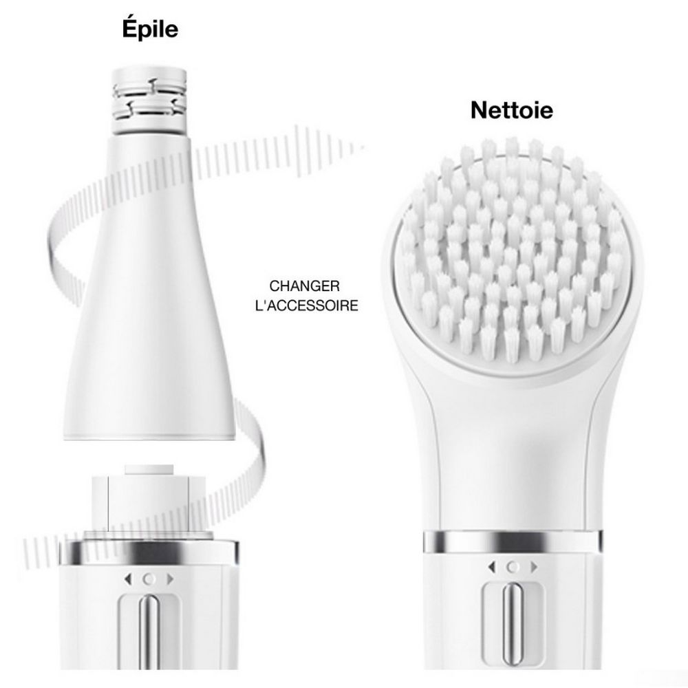 Braun - Face Spa Epilateur Visage + Brosse Nettoyante + Miroir + Pochette de Rangement